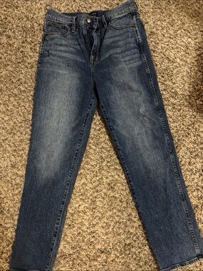 J. Crew Factory Women's high Rise classic vintage  cropped Jeans - Medium Wash